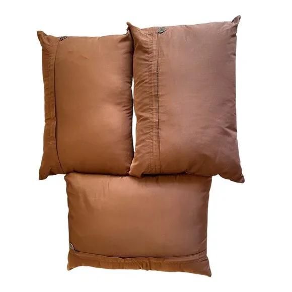 Pier 1 Pillows Embroidered Leaf Lumbar Set of 3 Couch Rectangular Brown Zipper - Picture 5 of 11